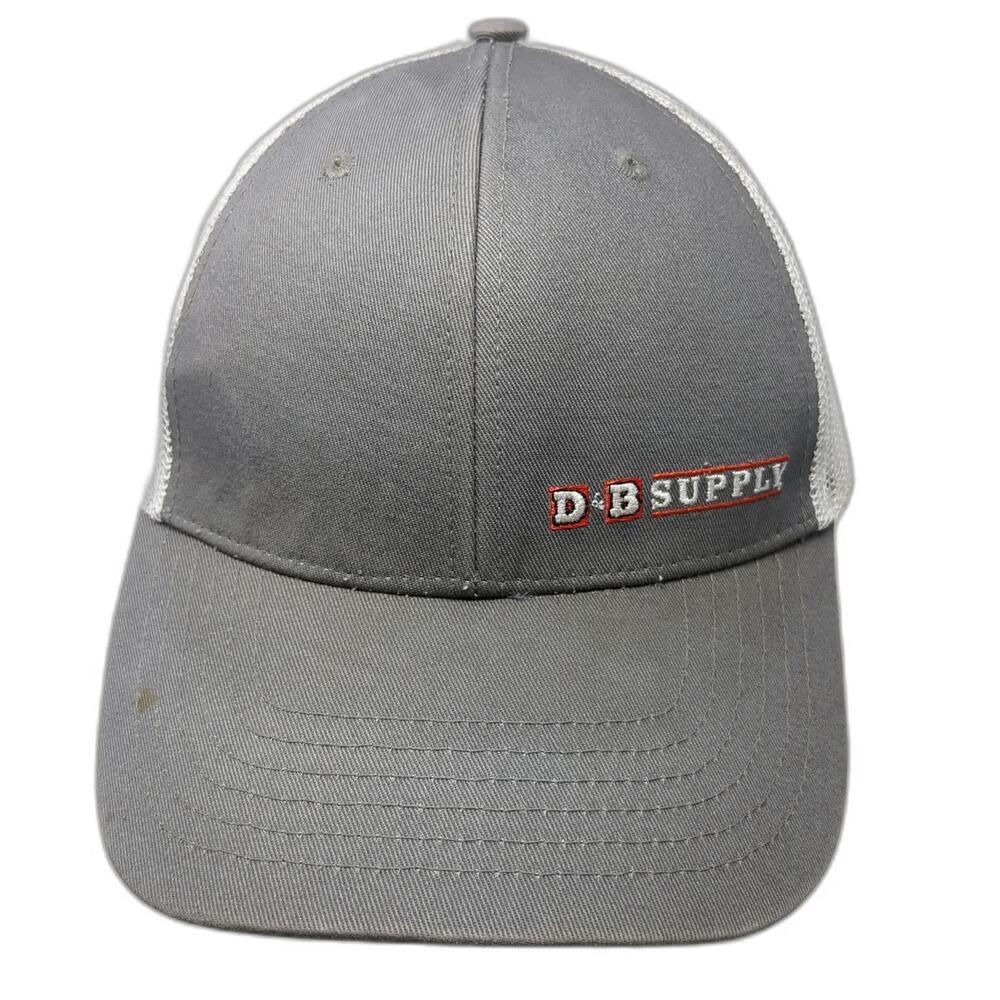 Outdoor Cap Trucker Hat Gray White Red One Size D&B Supply Mesh Snapback Hat